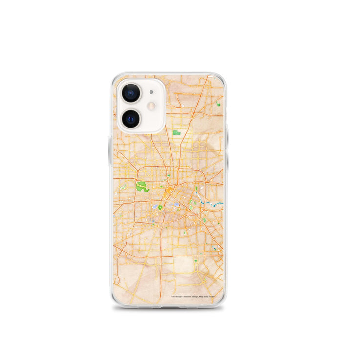 Custom Houston Texas Map iPhone 12 mini Phone Case in Watercolor