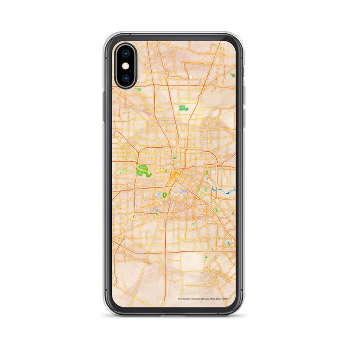 Custom Houston Texas Map Phone Case in Watercolor