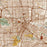 Houston Texas Map Print in Woodblock Style Zoomed In Close Up Showing Details