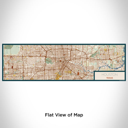Flat View of Map Custom Houston Texas Map Enamel Mug in Woodblock