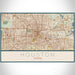 Houston Texas Map Print Landscape Orientation in Woodblock Style With Shaded Background