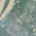 Hudson New York Map Print in Afternoon Style Zoomed In Close Up Showing Details