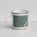 Left View Custom Hudson New York Map Enamel Mug in Afternoon