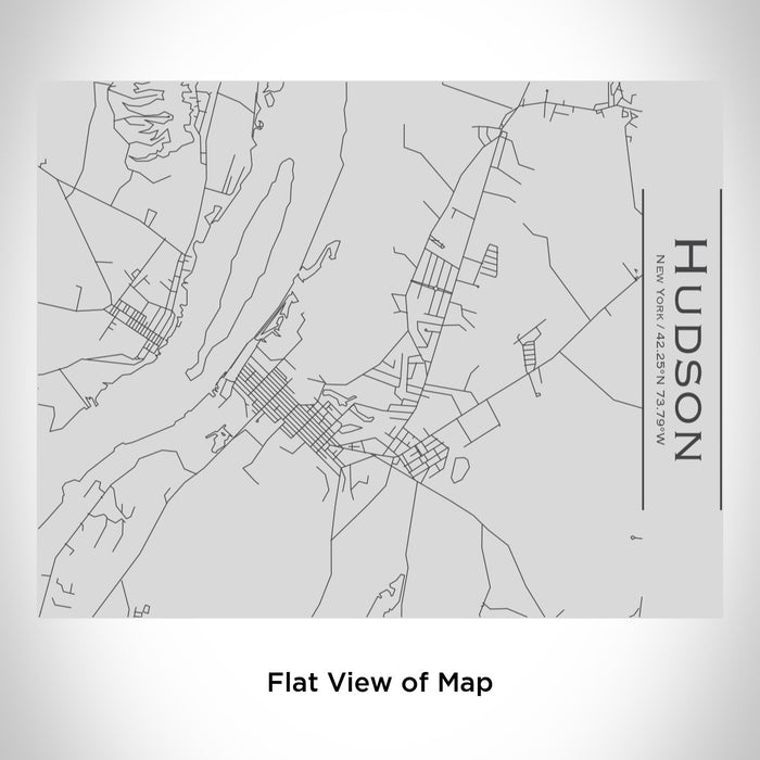 Rendered View of Hudson New York Map Engraving on 20oz Stainless Steel Insulated Bottle with Bamboo Top