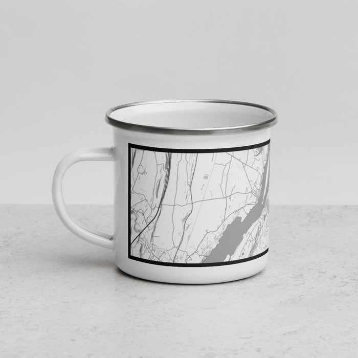 Left View Custom Hudson New York Map Enamel Mug in Classic