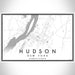 Hudson New York Map Print Landscape Orientation in Classic Style With Shaded Background