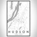 Hudson New York Map Print Portrait Orientation in Classic Style With Shaded Background