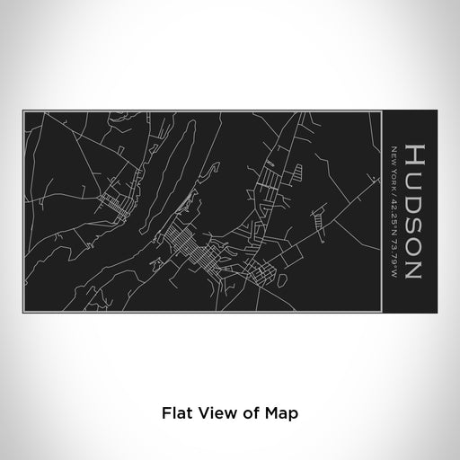 Rendered View of Hudson New York Map Engraving on 17oz Stainless Steel Insulated Cola Bottle in Black
