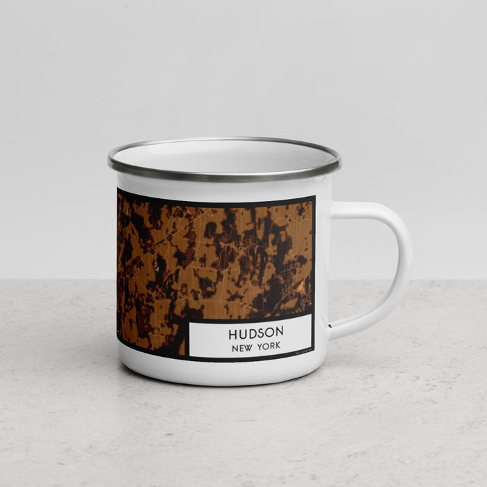 Right View Custom Hudson New York Map Enamel Mug in Ember