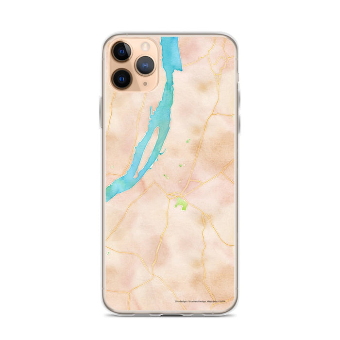 Custom iPhone 11 Pro Max Hudson New York Map Phone Case in Watercolor