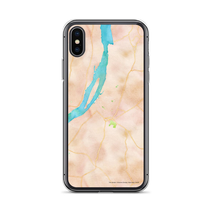 Custom iPhone X/XS Hudson New York Map Phone Case in Watercolor