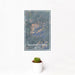 12x18 Humphreys Peak Arizona Map Print Portrait Orientation in Afternoon Style With Small Cactus Plant in White Planter