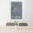 24x36 Humphreys Peak Arizona Map Print Portrait Orientation in Afternoon Style Behind 2 Chairs Table and Potted Plant