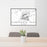 24x36 Humphreys Peak Arizona Map Print Lanscape Orientation in Classic Style Behind 2 Chairs Table and Potted Plant