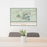 24x36 Humphreys Peak Arizona Map Print Lanscape Orientation in Woodblock Style Behind 2 Chairs Table and Potted Plant