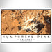 Humphreys Peak Arizona Map Print Landscape Orientation in Ember Style With Shaded Background
