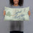 Person holding 20x12 Custom Humphreys Peak Arizona Map Throw Pillow in Woodblock