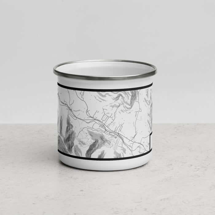 Front View Custom Hunter New York Map Enamel Mug in Classic