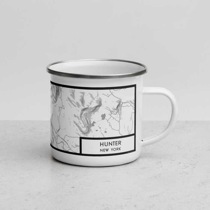 Right View Custom Hunter New York Map Enamel Mug in Classic