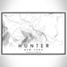 Hunter New York Map Print Landscape Orientation in Classic Style With Shaded Background