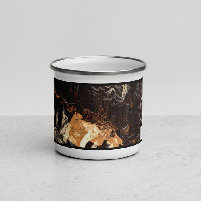 Front View Custom Hunter New York Map Enamel Mug in Ember