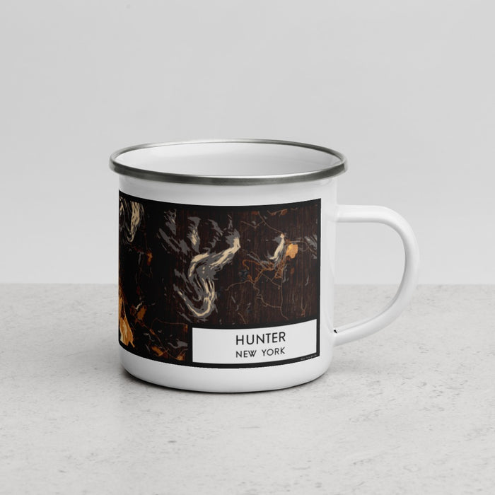 Right View Custom Hunter New York Map Enamel Mug in Ember