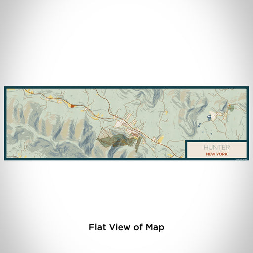 Flat View of Map Custom Hunter New York Map Enamel Mug in Woodblock