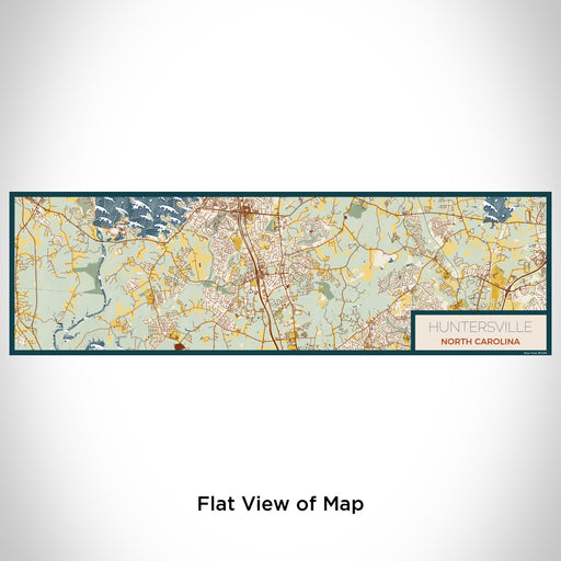Flat View of Map Custom Huntersville North Carolina Map Enamel Mug in Woodblock
