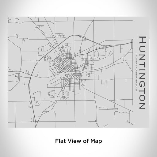 Rendered View of Huntington Indiana Map Engraving on 20oz Stainless Steel Insulated Bottle with Bamboo Top