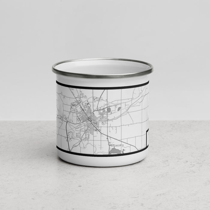 Front View Custom Huntington Indiana Map Enamel Mug in Classic