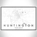 Huntington Indiana Map Print Landscape Orientation in Classic Style With Shaded Background