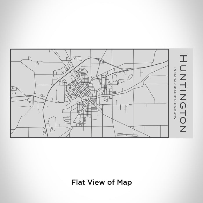 Rendered View of Huntington Indiana Map Engraving on 17oz Stainless Steel Insulated Cola Bottle