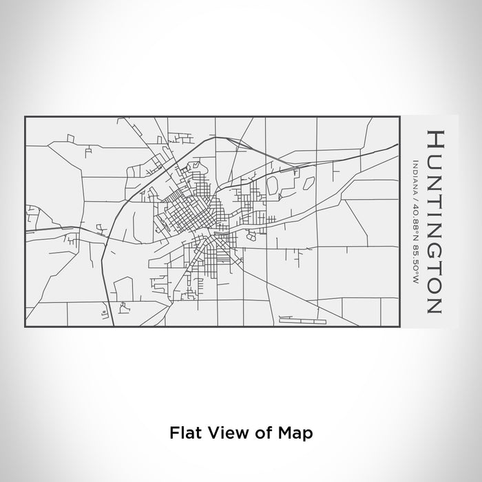 Rendered View of Huntington Indiana Map Engraving on 17oz Stainless Steel Insulated Cola Bottle in White