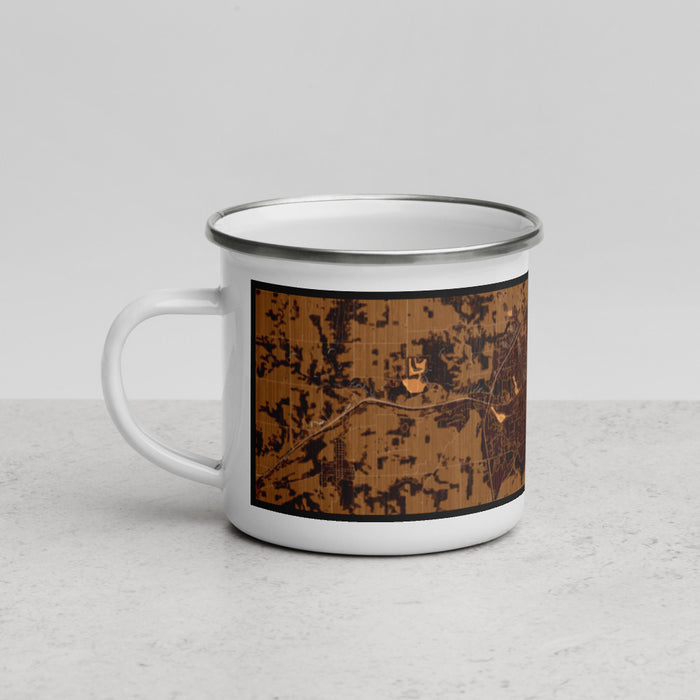 Left View Custom Huntington Indiana Map Enamel Mug in Ember