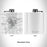 Rendered View of Huntington Indiana Map Engraving on 6oz Stainless Steel Flask in White