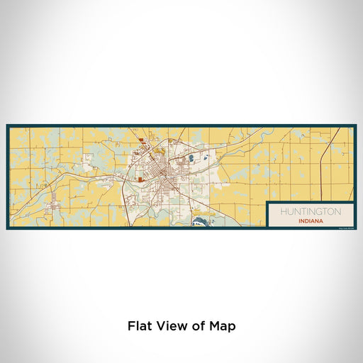 Flat View of Map Custom Huntington Indiana Map Enamel Mug in Woodblock