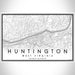 Huntington West Virginia Map Print Landscape Orientation in Classic Style With Shaded Background