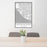 24x36 Huntington Beach California Map Print Portrait Orientation in Classic Style Behind 2 Chairs Table and Potted Plant