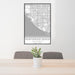 24x36 Huntington Beach California Map Print Portrait Orientation in Classic Style Behind 2 Chairs Table and Potted Plant