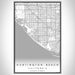 Huntington Beach California Map Print Portrait Orientation in Classic Style With Shaded Background