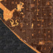 Huntington Beach California Map Print in Ember Style Zoomed In Close Up Showing Details