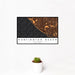 12x18 Huntington Beach California Map Print Landscape Orientation in Ember Style With Small Cactus Plant in White Planter