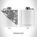 Rendered View of Huntington Beach California Map Engraving on 6oz Stainless Steel Flask in White