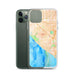 Custom Huntington Beach California Map Phone Case in Watercolor on Table with Laptop and Plant