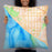 Person holding 22x22 Custom Huntington Beach California Map Throw Pillow in Watercolor