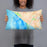 Person holding 20x12 Custom Huntington Beach California Map Throw Pillow in Watercolor