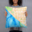 Person holding 18x18 Custom Huntington Beach California Map Throw Pillow in Watercolor