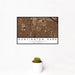 12x18 Huntington Park California Map Print Landscape Orientation in Ember Style With Small Cactus Plant in White Planter