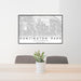 24x36 Huntington Park California Map Print Lanscape Orientation in Classic Style Behind 2 Chairs Table and Potted Plant