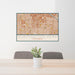 24x36 Huntington Park California Map Print Lanscape Orientation in Woodblock Style Behind 2 Chairs Table and Potted Plant